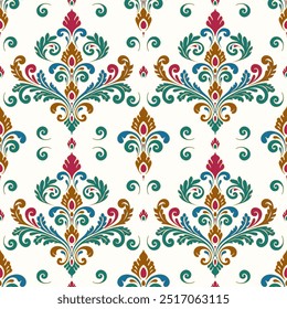 Turco padrão sem emenda com ornamento floral de luxo. Tradicional árabe, motivos indianos. Ótimo para tecido e têxtil, papel de parede, embalagem ou qualquer ideia desejada.