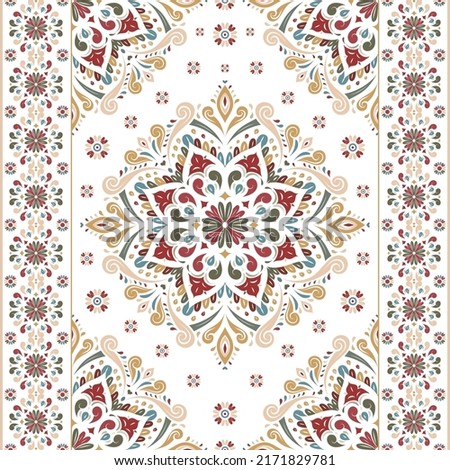 Turkish seamless pattern with luxury floral ornament. Traditional Arabic, Indian motifs. Great for fabric and textile, wallpaper, packaging or any desired idea.