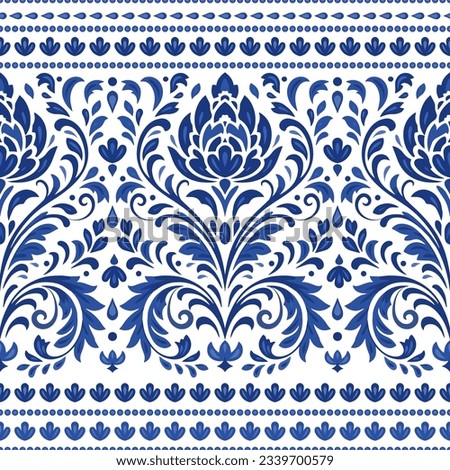 Turkish seamless pattern with luxury floral ornament. Traditional Arabic, Indian motifs. Great for fabric and textile, wallpaper, packaging or any desired idea.