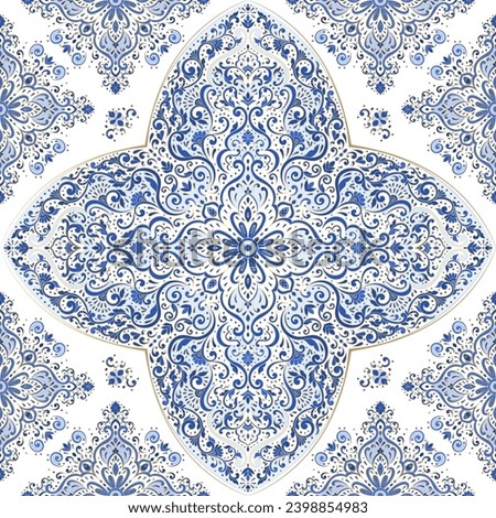 Turkish seamless pattern with luxury floral ornament. Traditional Arabic, Indian motifs. Great for fabric and textile, wallpaper, packaging or any desired idea. Stock photo © 