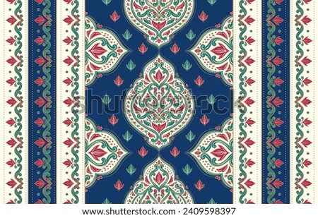 Turkish seamless pattern with luxury floral ornament. Traditional Arabic, Indian motifs. Great for fabric and textile, wallpaper, packaging or any desired idea.