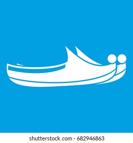 Turkish shoes icon white isolated on blue background vector illustration