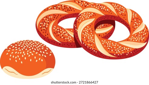  Turkish Simit Sesame Bread Rings and Bun