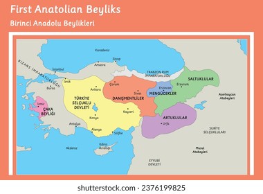 Turkish states history anatolian principalities trade routes (map) 