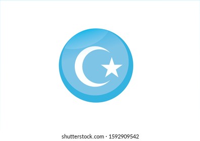 Turkish Symbol icon Free Uyghurs. Xinjiang, People Republic of China