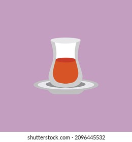Turkish tea glass illustration isolated on background for web and mobile.Tea cup vector.Tea glass illustration.