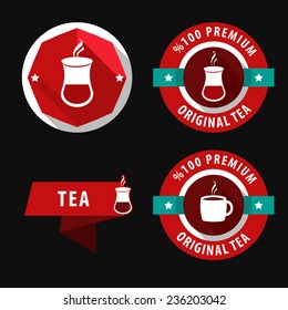 Turkish tea glass labels