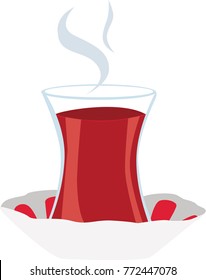 Turkish tea glass vector