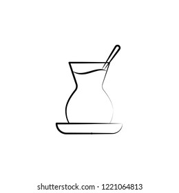 Turkish tea glasses icon