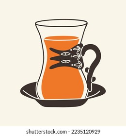 Té turco, ilustración de Vector de moda dibujada a mano