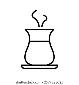 Turkish tea icon color editable