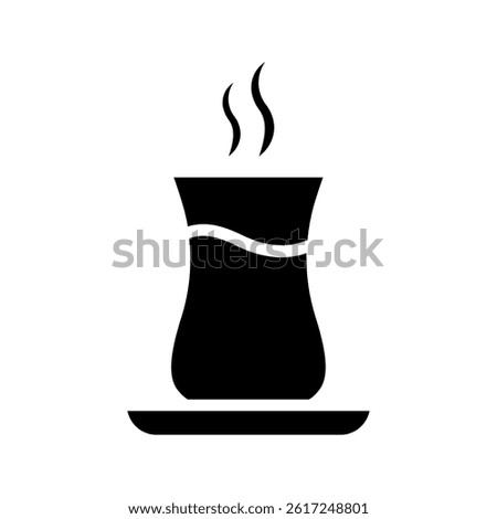 Turkish tea icon color editable on white background