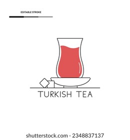 Turkish Tea Icon Vector Design. 