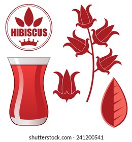 Turkish tea. Isolated tea on white background. EPS 10. Vector illustration