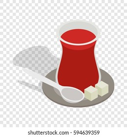 Turkish tea isometric icon 3d on a transparent background vector illustration