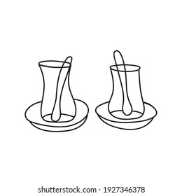 Turkish tea. Outline icons. Vector illustration design.