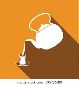 Turkish tea pouring, pouring tea icon
