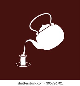 Turkish tea pouring, pouring tea icon
