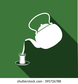 Turkish tea pouring, pouring tea icon

