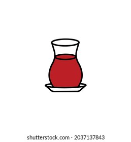 Icono de línea delgada simple de té turco