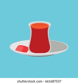 turkish tea vector illustration
