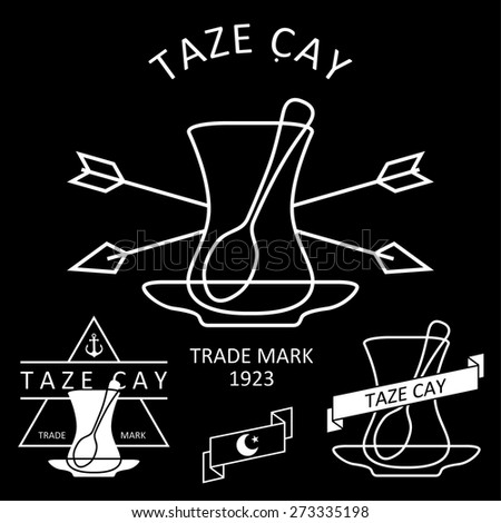 Turkish tea vector logo set