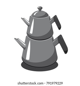 Turkish teapot. Vector illustration. 