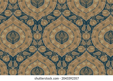 Turkish textile pomegranat flower pattern