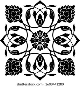 turkish topkapi palace tile design element