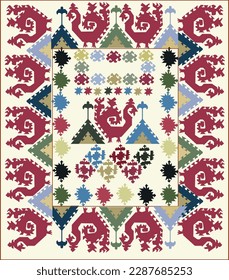 Turkish traditional home interior element - wood carpet in digital format for creating beautiful design elements. 