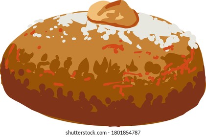 Turkish traditional sweets, sheker pare on a white background in large format, vector