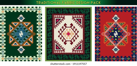 Turkish traditional throw rug, pillow, carpet, dress  design and animal style pack