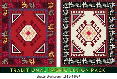 Turkish traditional throw rug, pillow, carpet, dress  design and pattern pack