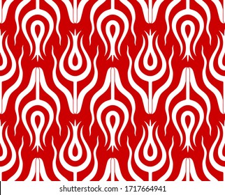 Turkish tulip. Traditional symbol of Ottoman empire. Seamless pattern element. Vector illustration.