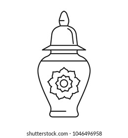 Turkish vase icon. Outline turkish vase vector icon for web design isolated on white background