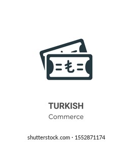 Turkish vector icon on white background. Flat vector turkish icon symbol sign from modern commerce collection for mobile concept and web apps design.