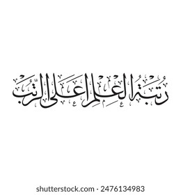 The Turkish version of the hadith and its meaning are as follows: 
Vector work of the hadith meaning "The highest of the ranks is the level of knowledge"