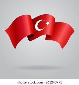 Turkish waving Flag. Vector illustration Eps 8.