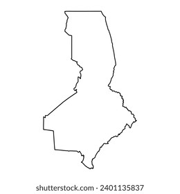 Turkistan region map, administrative division of Kazakhstan. Vector illustration.