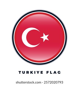Turkiye flag round design circle vector template