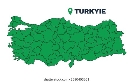 Turkiye simple flat vector illustration map