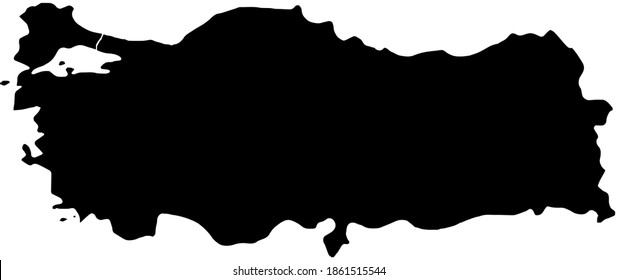Turkiye turkey country map vector illustration isolated black