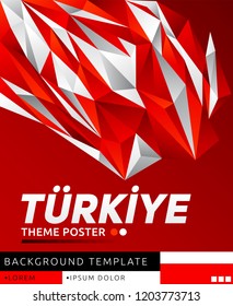 Turkiye Turkey theme modern poster, vector template illustration, turkish flag colors