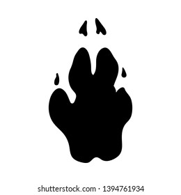 Turkmen Corsac Footprint. Black Silhouette Design. Vector Illustration.