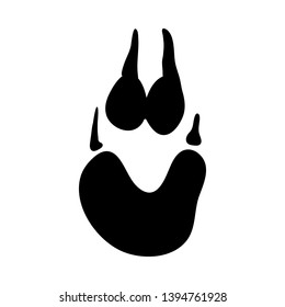 Turkmen Fox Footprint. Black Silhouette Design. Vector Illustration.