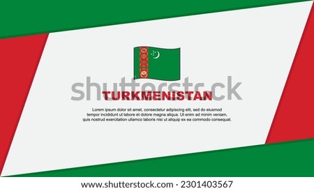 Turkmenistan Flag Abstract Background Design Template. Turkmenistan Independence Day Banner Cartoon Vector Illustration. Turkmenistan Banner