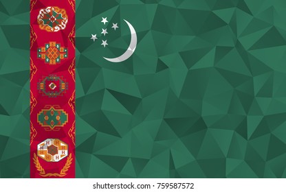 
Turkmenistan flag. Abstract Polygon Geometric Shape Background. Vector eps10.