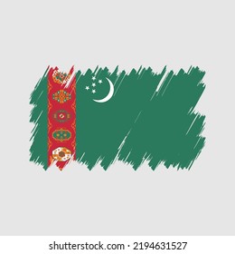 Turkmenistan Flag Brush. National Flag
