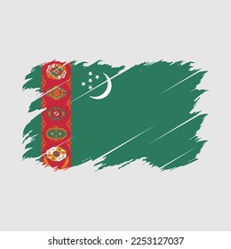 Turkmenistan Flag Brush Vector Illustration