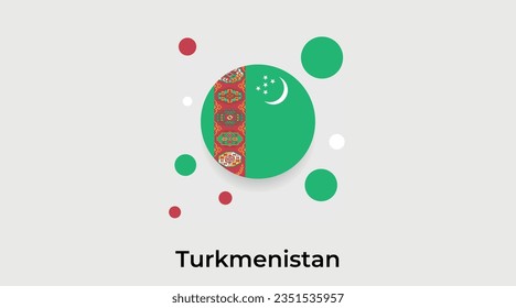 Turkmenistan Flaggenblase Kreis um Form Symbol bunte Vektorgrafik